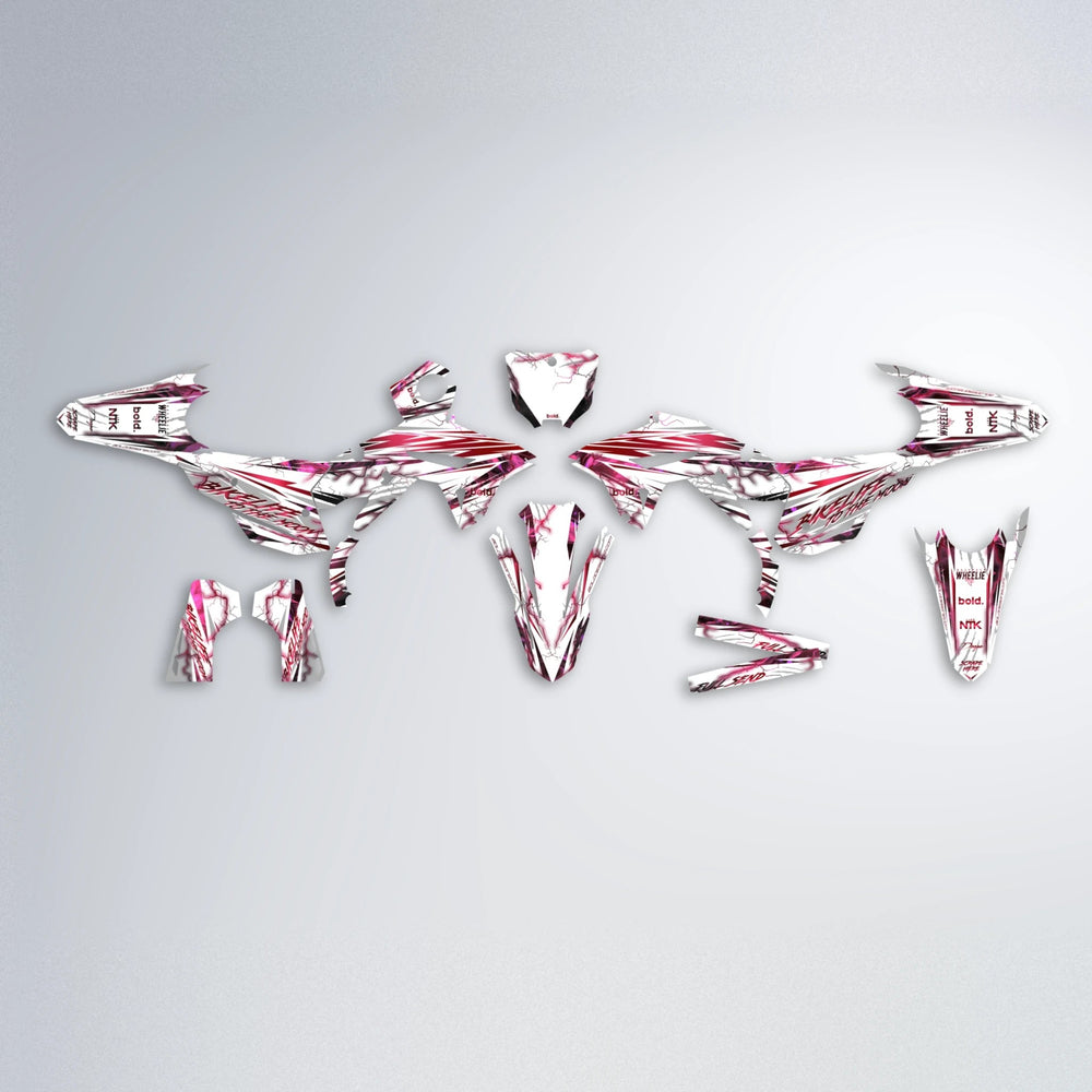 DIVINE Honda graphics kit parts layout in Black & Red