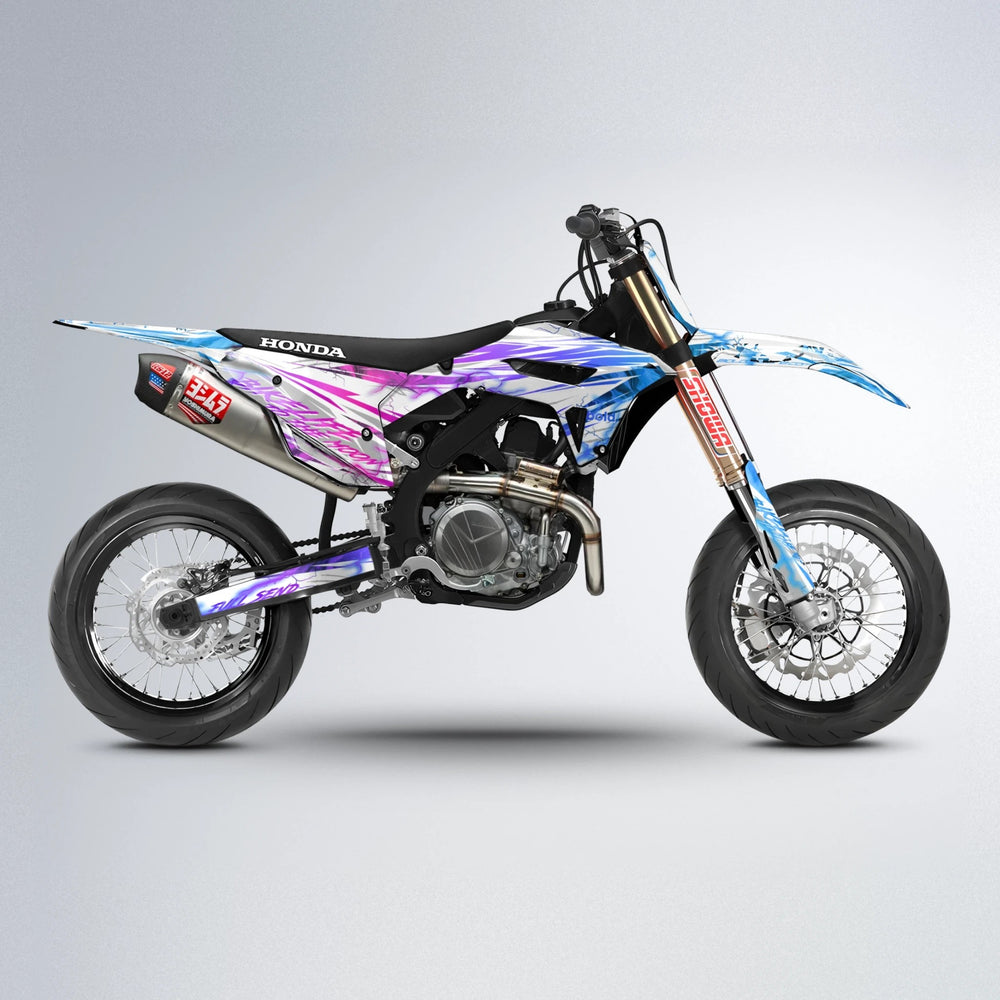 DIVINE Honda supermoto graphics kit in Blue Purple Fade