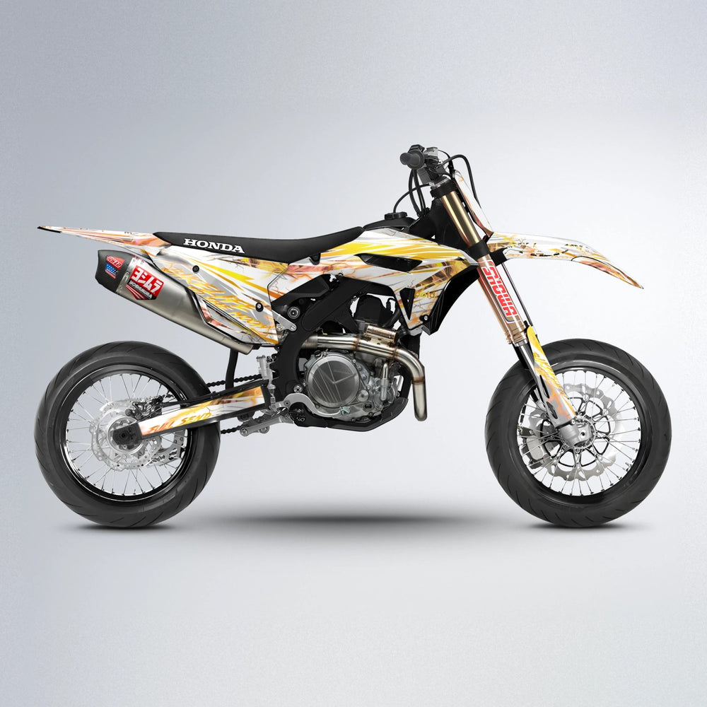DIVINE Honda supermoto graphics kit in Orange & Yellow