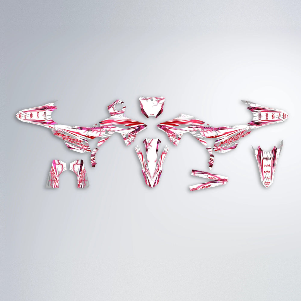 DIVINE Honda graphics kit parts layout in Red