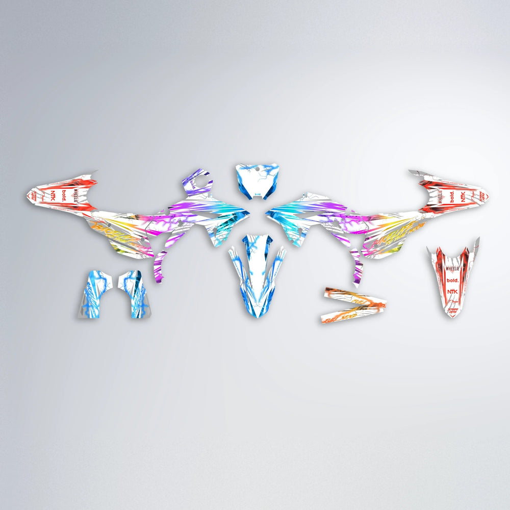 DIVINE Honda graphics kit parts layout in Sunset Fade
