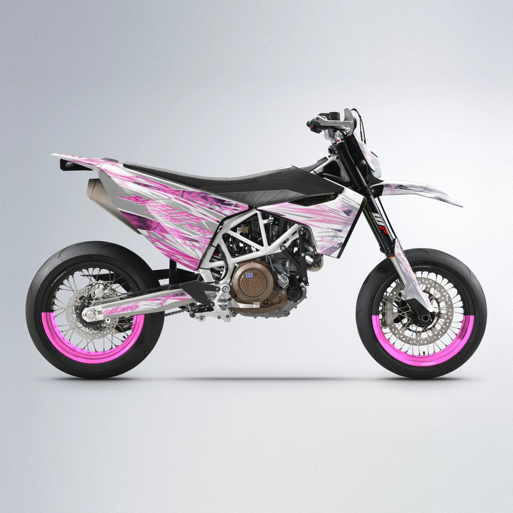 DIVINE Husqvarna 701 supermoto graphics kit in Flamingo
