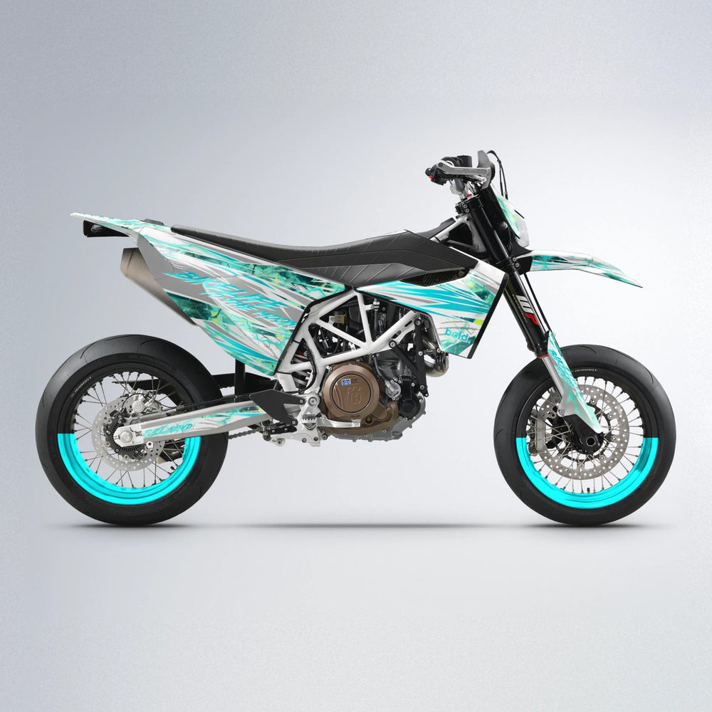 DIVINE Husqvarna 701 supermoto graphics kit in Teal