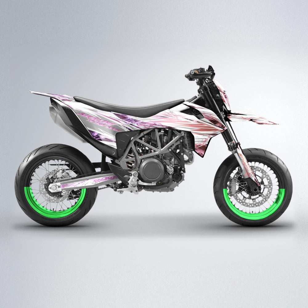 DIVINE KTM SMC 690 supermoto graphics kit in Cyan & Green