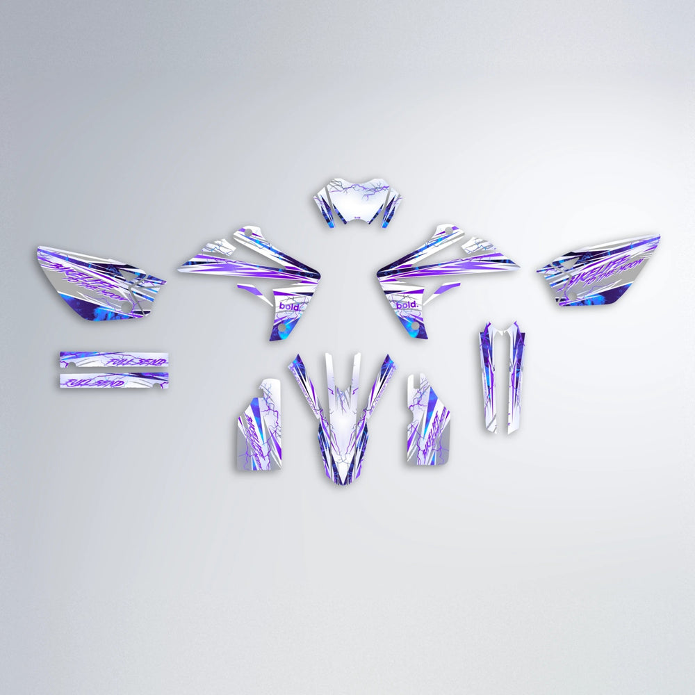 DIVINE Rieju MRT graphics kit parts layout in Purple