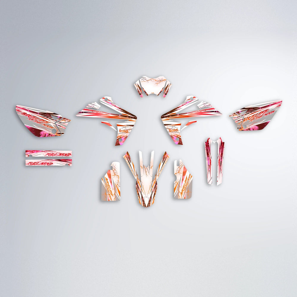 DIVINE Rieju MRT graphics kit parts layout in Red & Orange