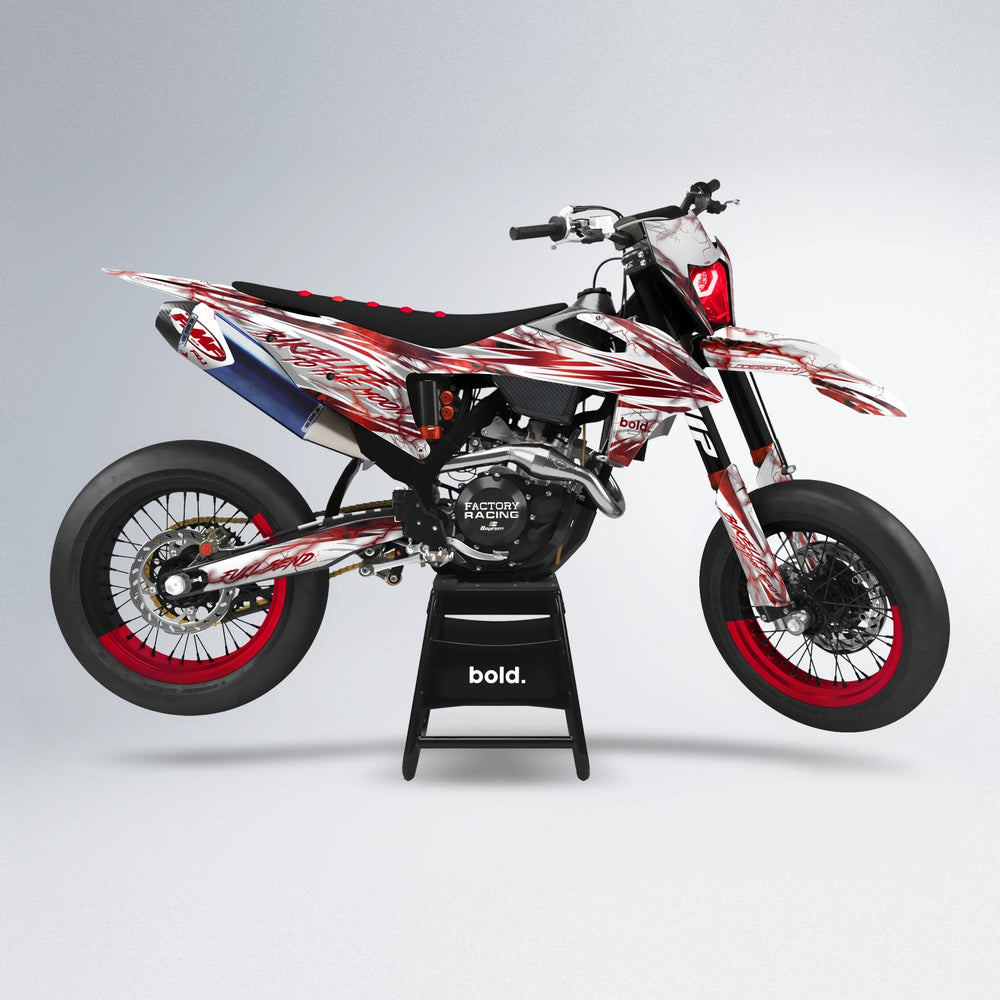 DIVINE supermoto graphics kit in Red Chrome