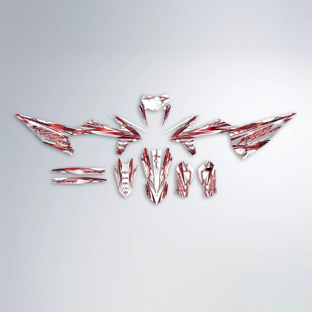 DIVINE graphics kit parts layout in Red Chrome