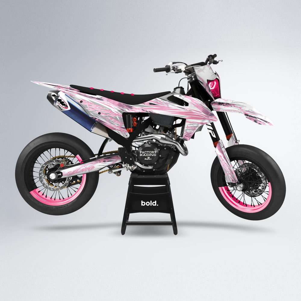 DIVINE supermoto graphics kit in Sakura Pink
