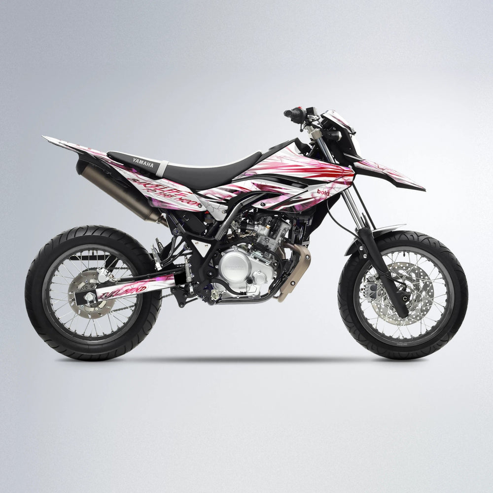 DIVINE Yamaha WR 125X supermoto graphics kit in Black & Red