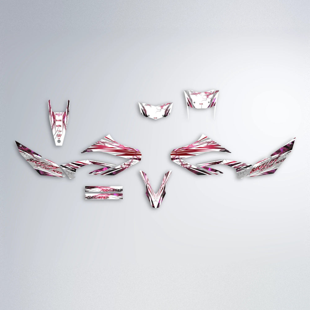 DIVINE Yamaha WR 125X graphics kit parts layout in Black & Red