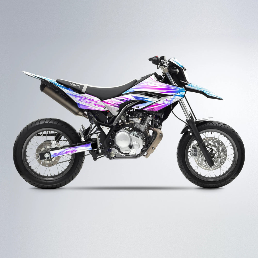 DIVINE Yamaha WR 125X supermoto graphics kit in Blue Purple Fade