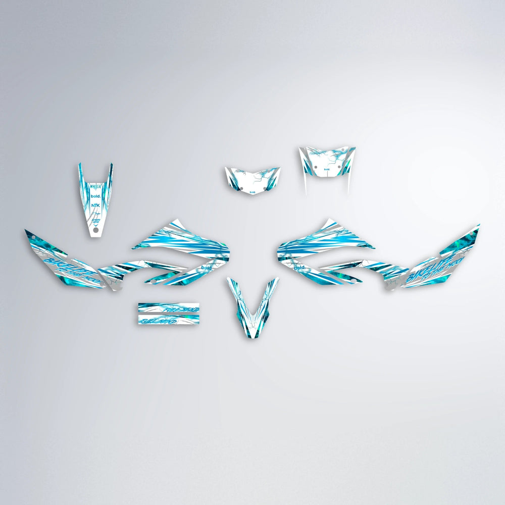 DIVINE Yamaha WR 125X graphics kit parts layout in Custom Colour