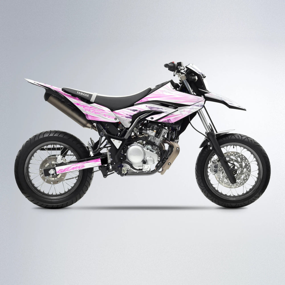 DIVINE Yamaha WR 125X supermoto graphics kit in Flamingo