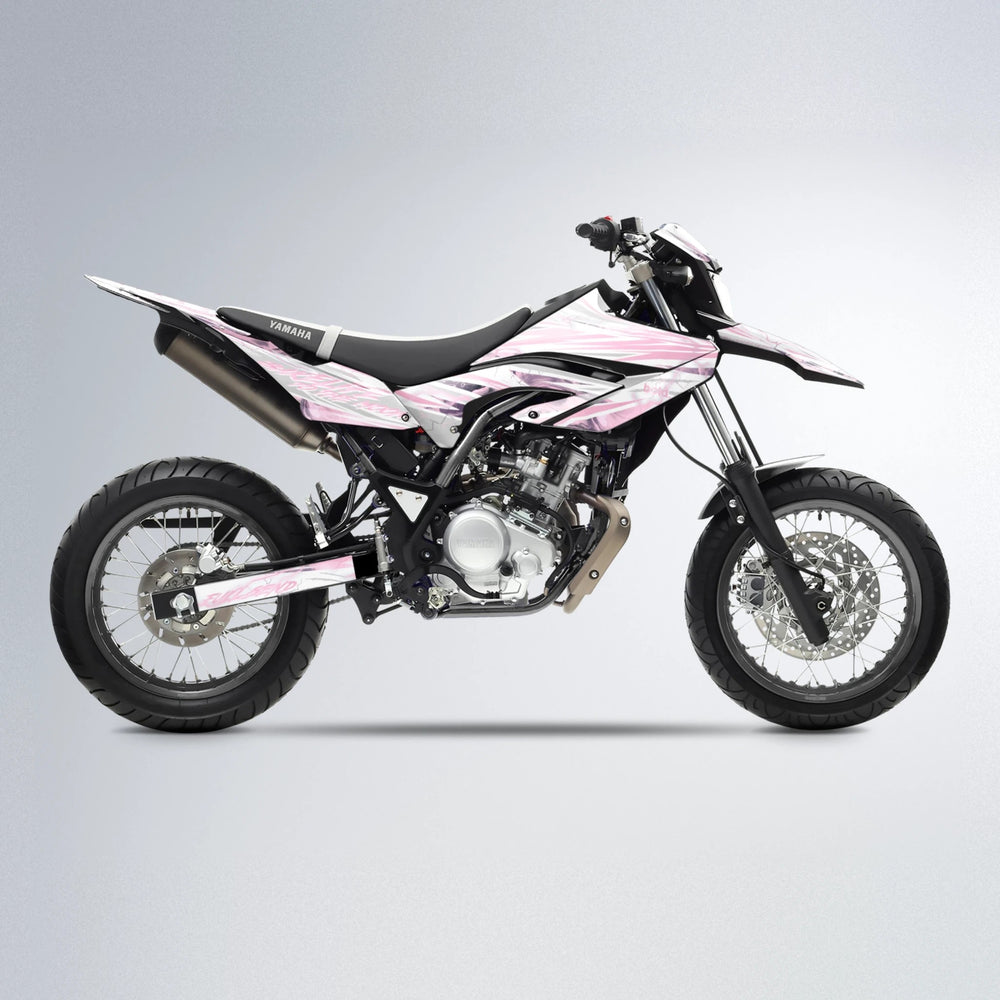 DIVINE Yamaha WR 125X supermoto graphics kit in Sakura Pink