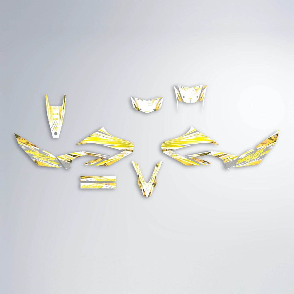 DIVINE Yamaha WR 125X graphics kit parts layout in Yellow