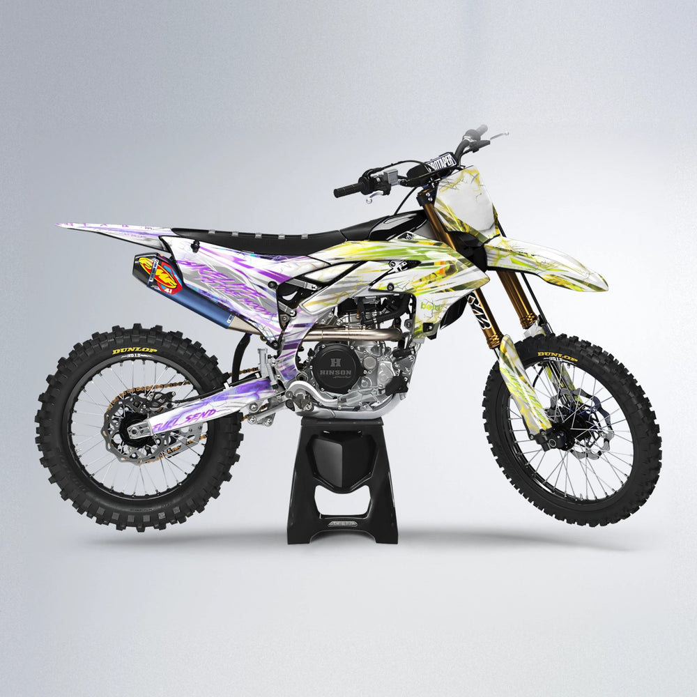 DIVINE Yamaha YZF MX motocross graphics kit in Purple & Yellow