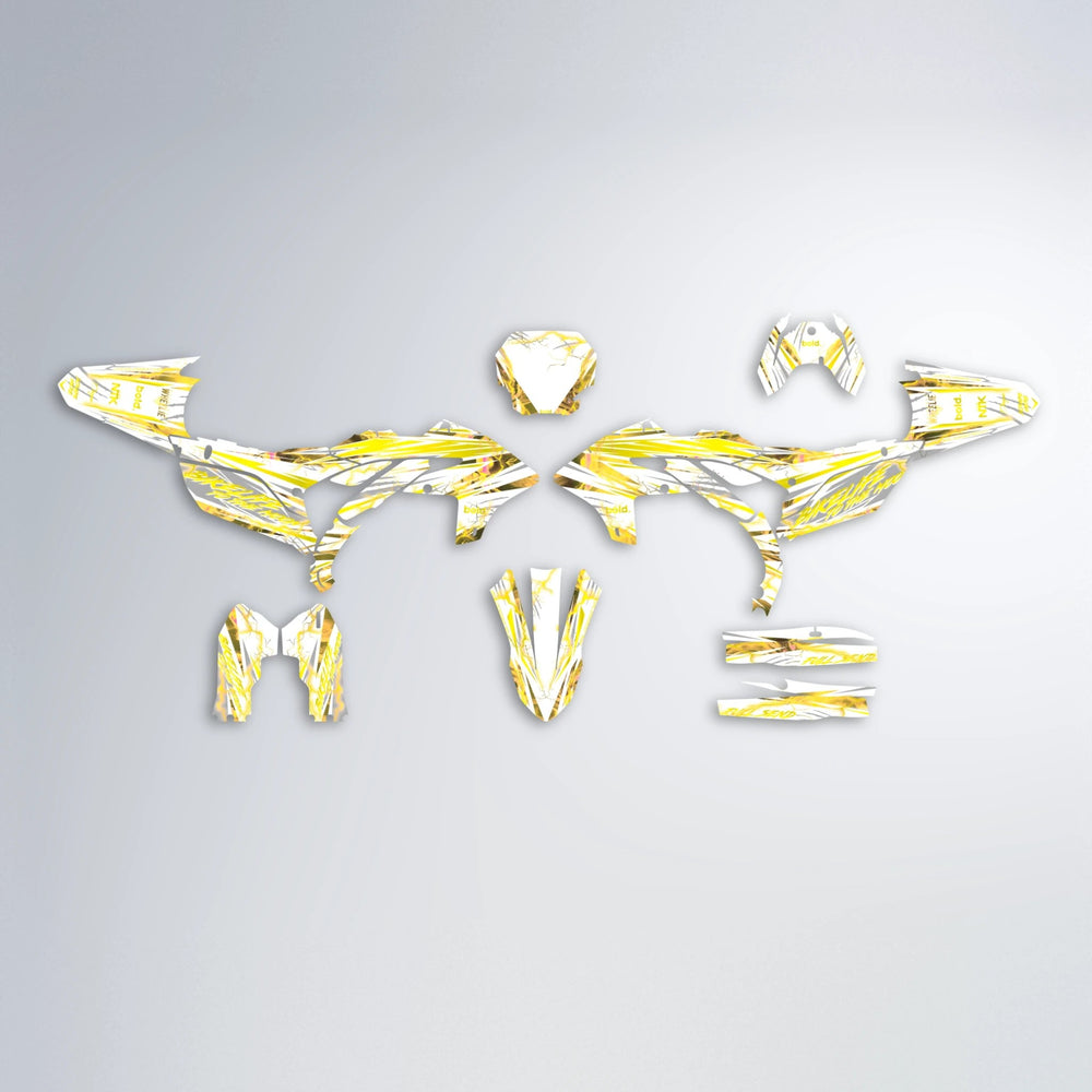 DIVINE Yamaha YZF MX graphics kit parts layout in Yellow
