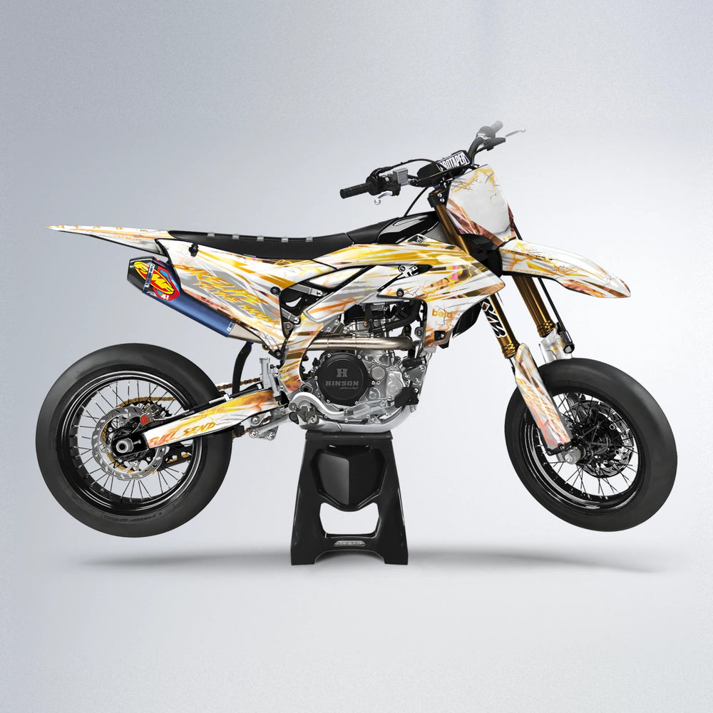 DIVINE Yamaha YZF SM supermoto graphics kit in Orange & Yellow