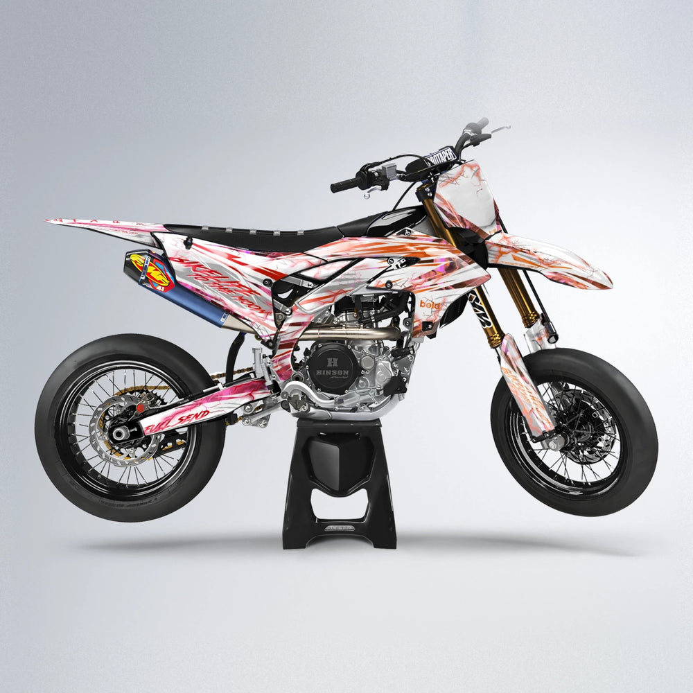 DIVINE Yamaha YZF SM supermoto graphics kit in Red & Orange