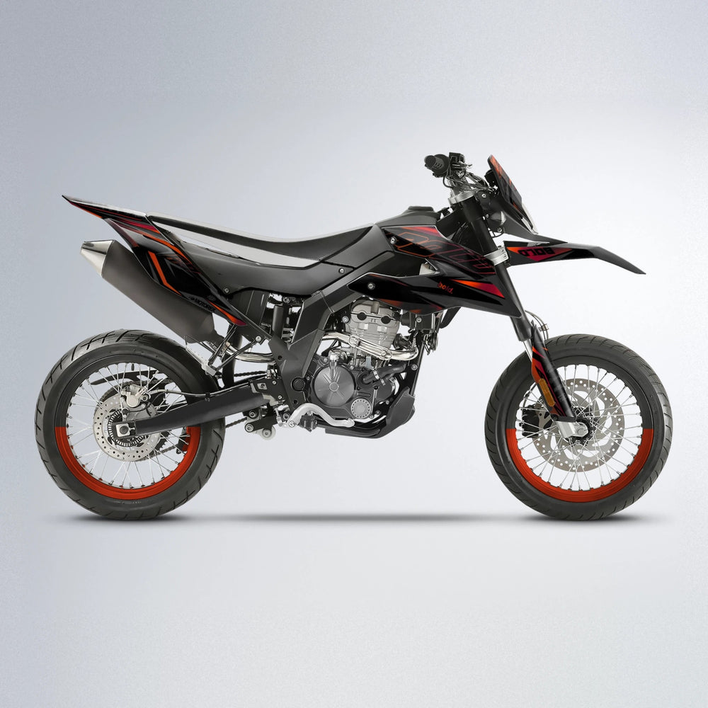 DORTOS Aprilia SX 125 supermoto graphics kit in Black & Red