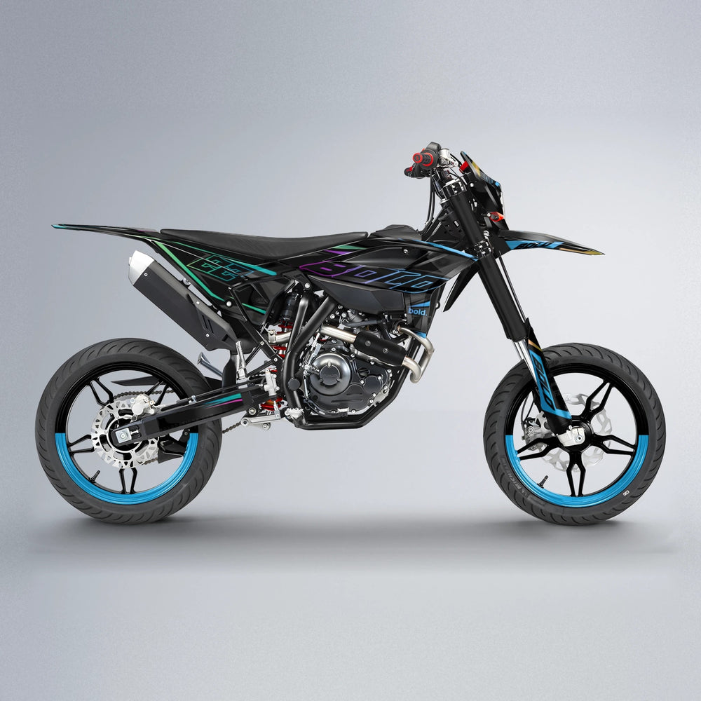 DORTOS Beta supermoto graphics kit in Pink & Light Blue