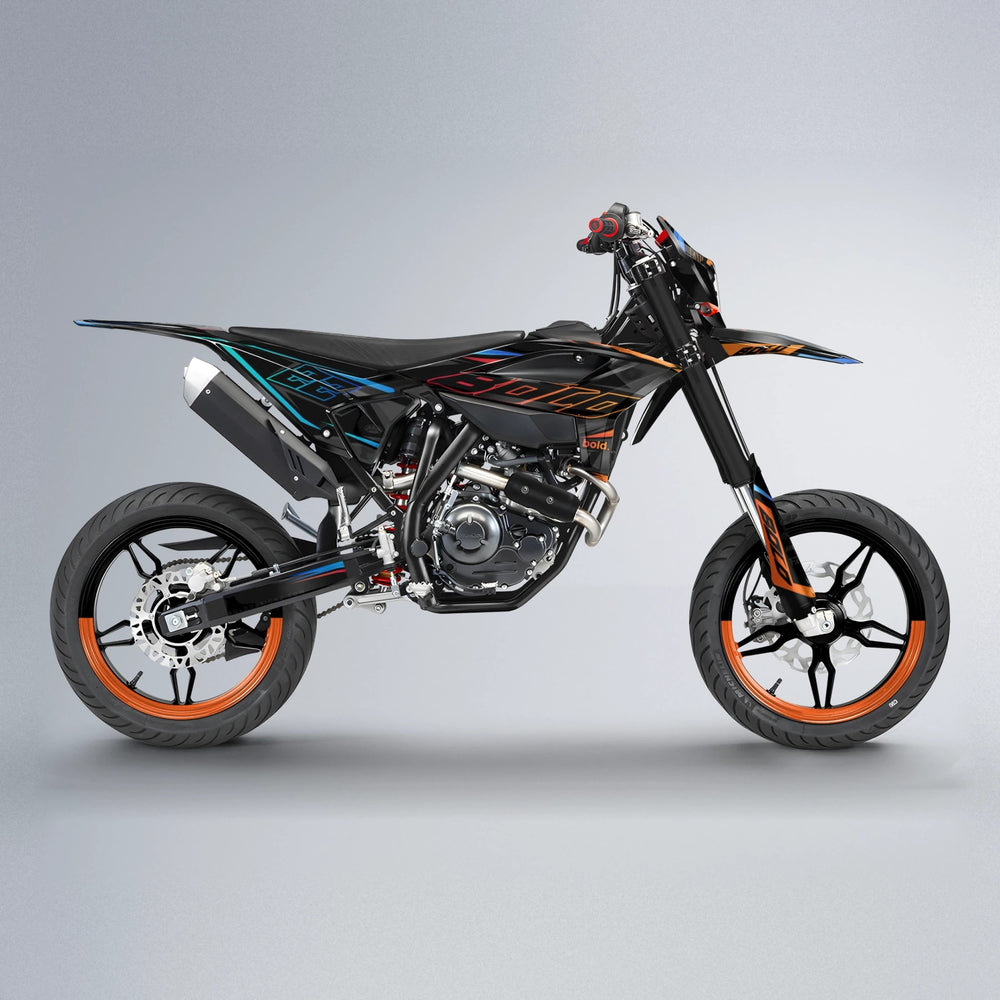 DORTOS Beta supermoto graphics kit in Red & Orange