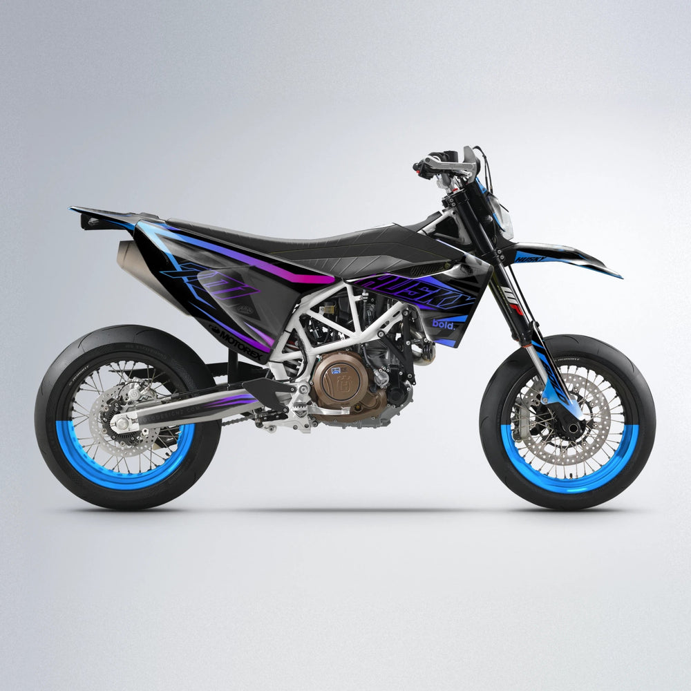DORTOS Husqvarna 701 supermoto graphics kit in Blue Purple Fade