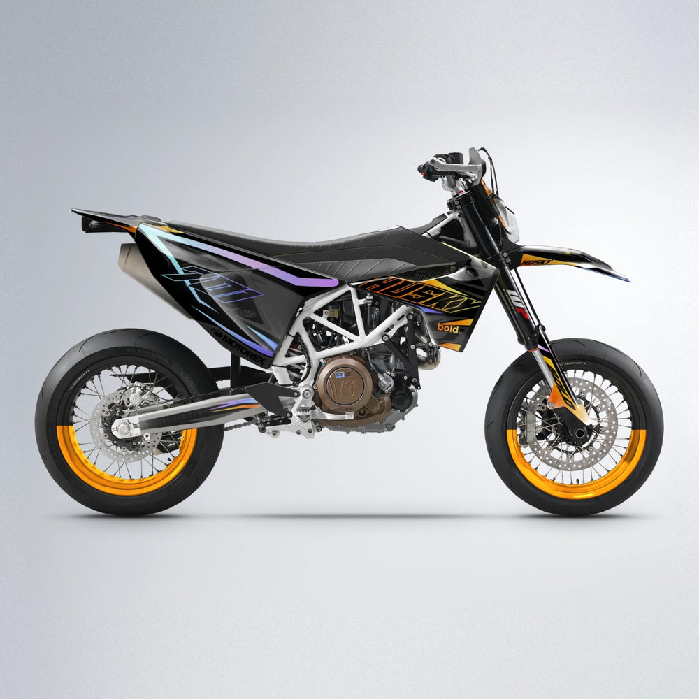 DORTOS Husqvarna 701 supermoto graphics kit in Orange & Yellow