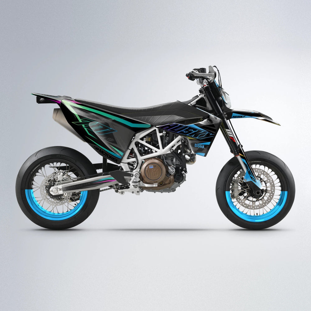 DORTOS Husqvarna 701 supermoto graphics kit in Pink & Light Blue