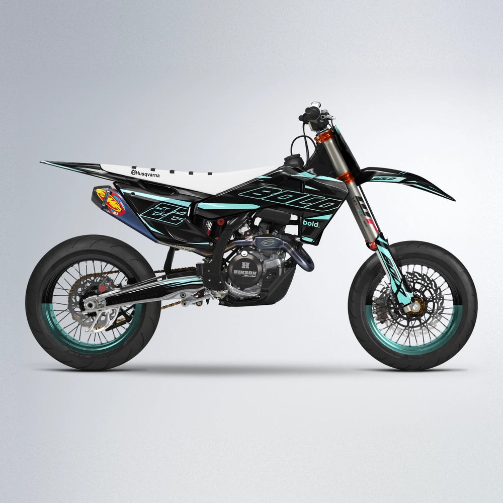 DORTOS Husqvarna FE/TE supermoto graphics kit in Mint