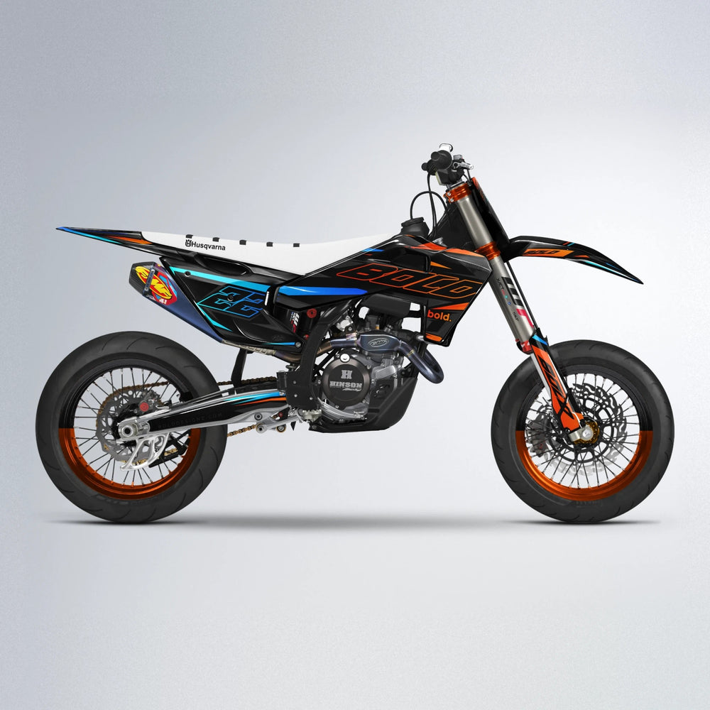 DORTOS Husqvarna FE/TE supermoto graphics kit in Orange