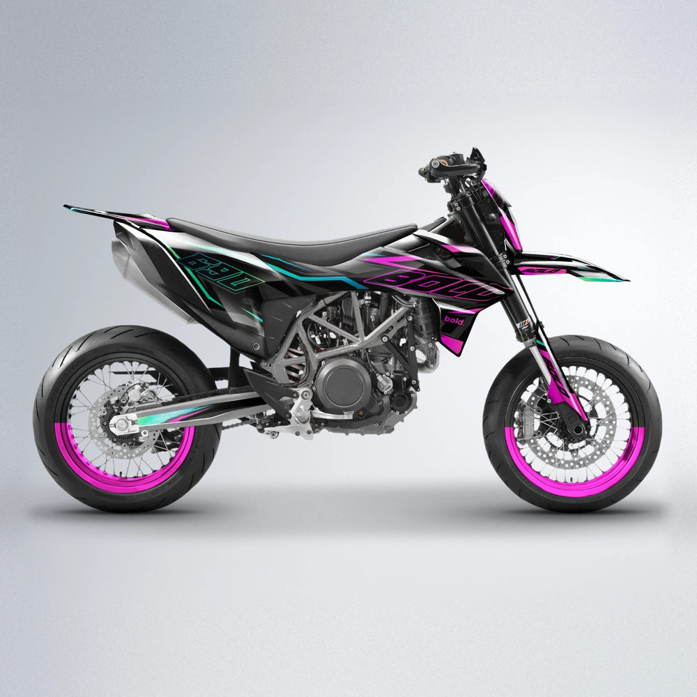 DORTOS KTM SMC 690 supermoto graphics kit in Pink