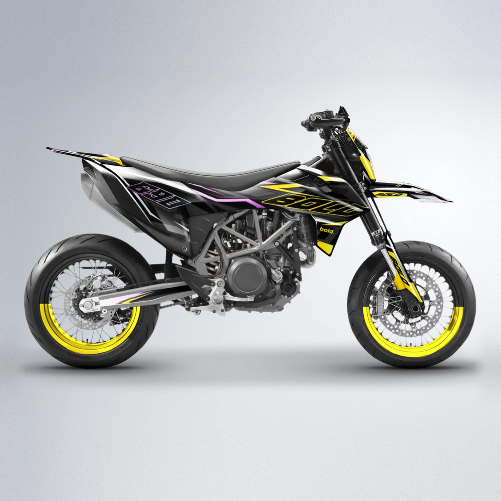 DORTOS KTM SMC 690 supermoto graphics kit in Yellow