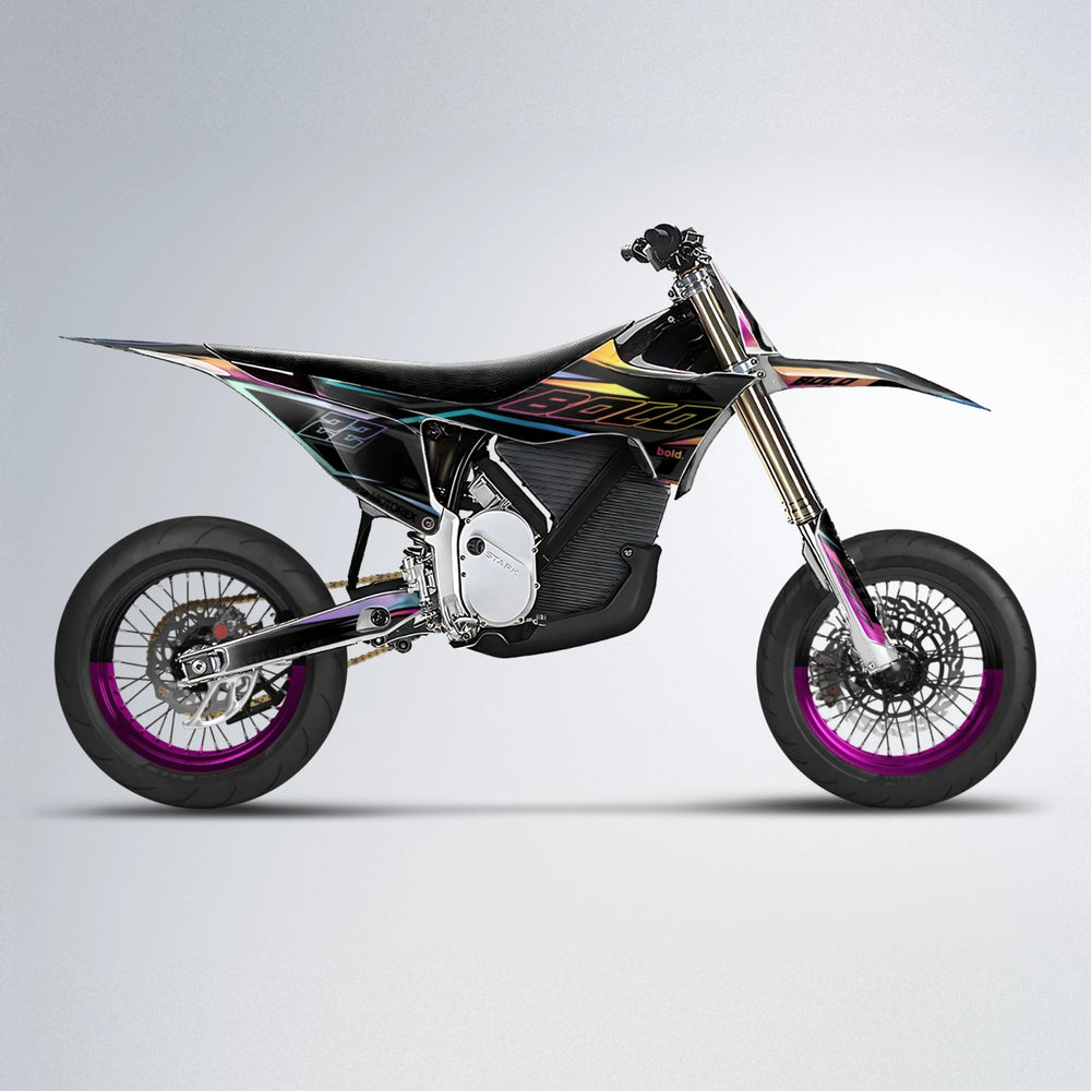 DORTOS Stark Varg SM supermoto graphics kit in Pink & Yellow