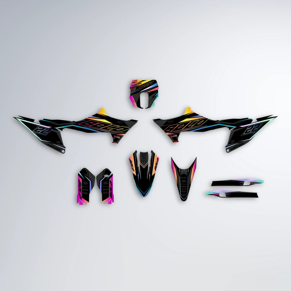DORTOS Stark Varg SM graphics kit parts layout in Pink & Yellow
