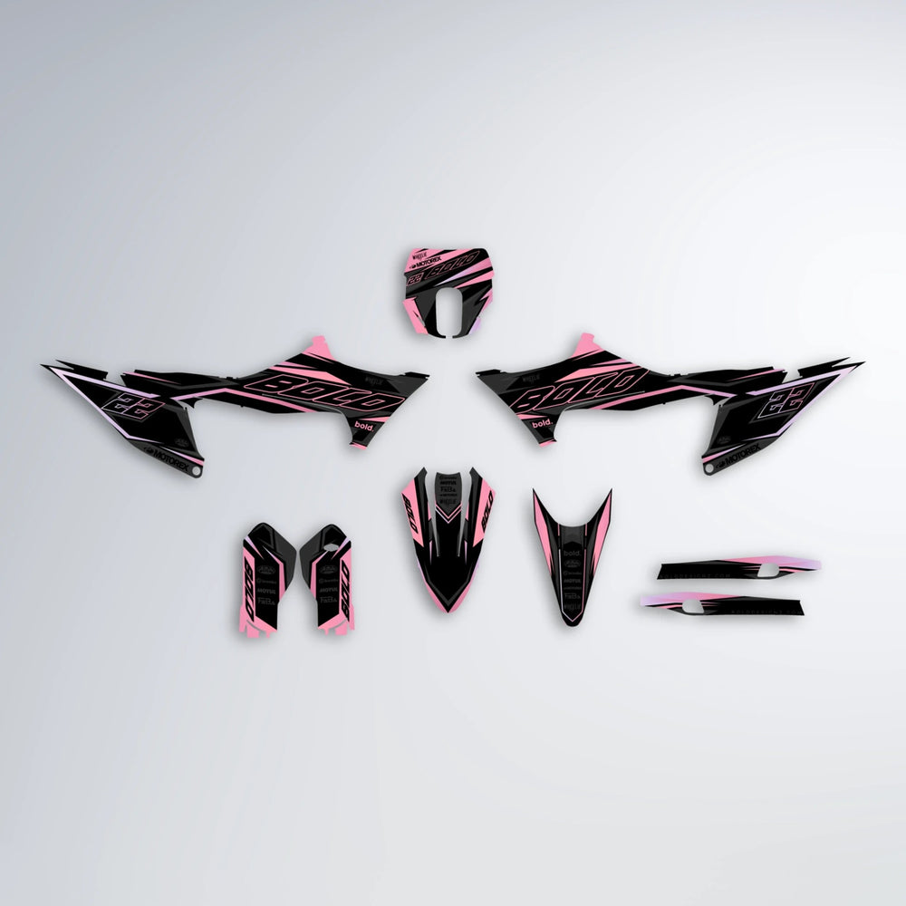DORTOS Stark Varg SM graphics kit parts layout in Sakura Pink