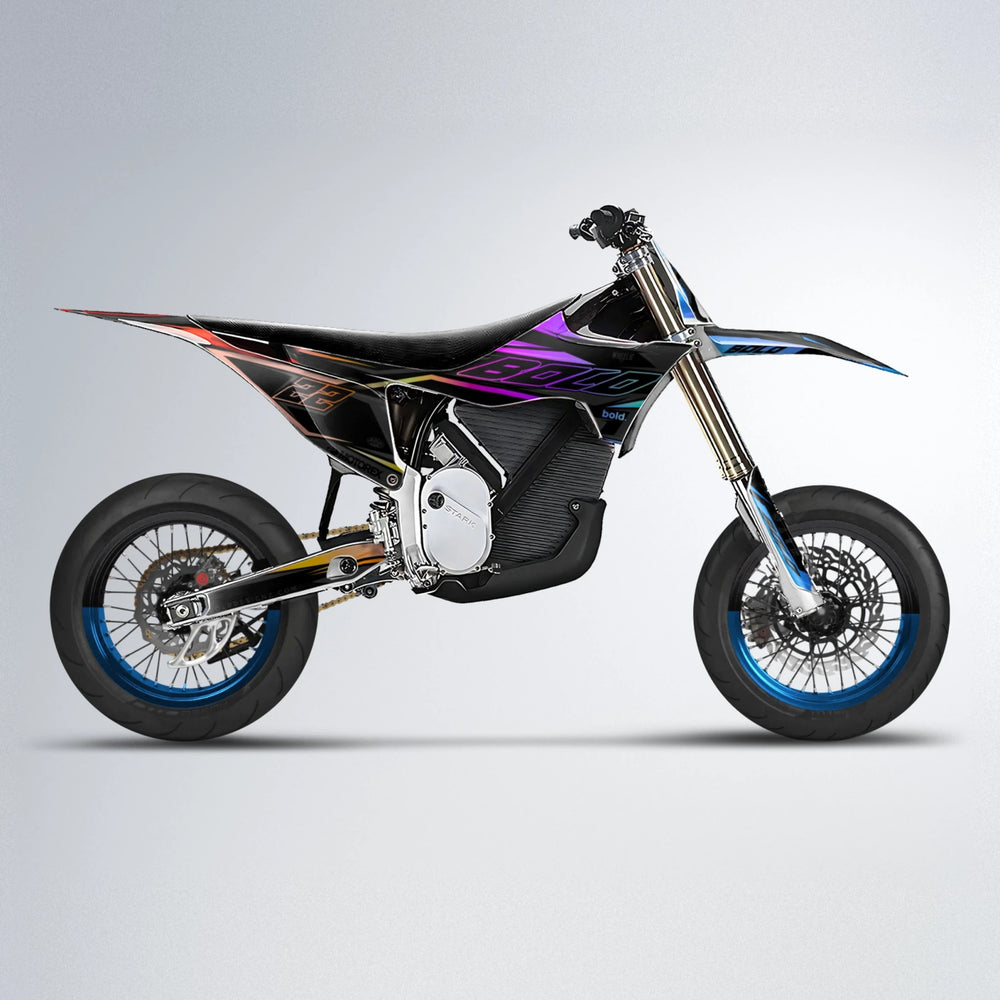 DORTOS Stark Varg SM supermoto graphics kit in Sunset Fade