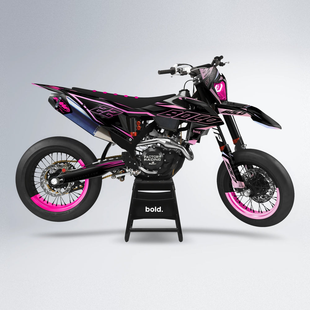 DORTOS supermoto graphics kit in Flamingo