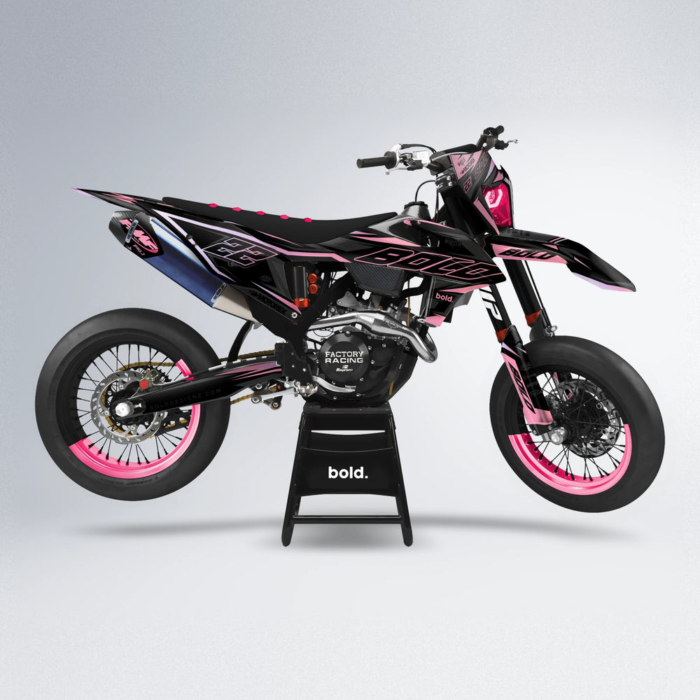 DORTOS supermoto graphics kit in Sakura Pink