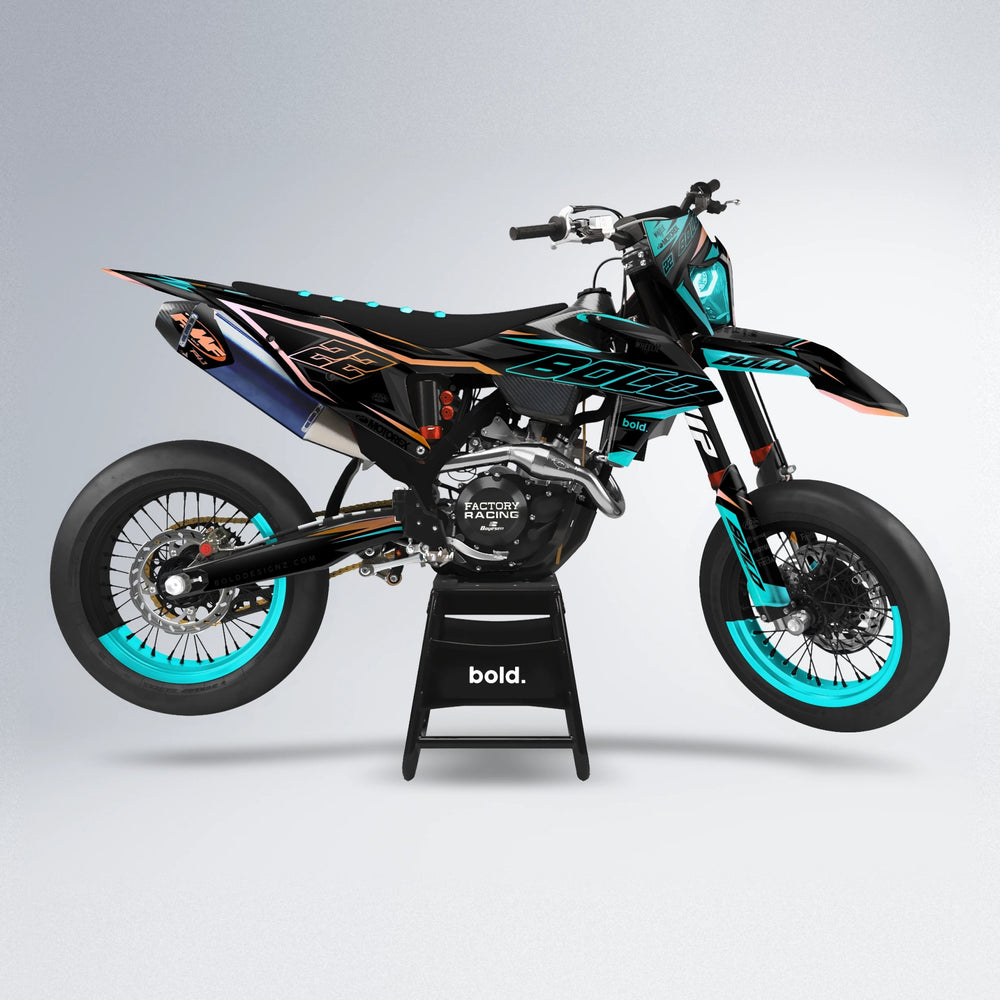 DORTOS supermoto graphics kit in Teal