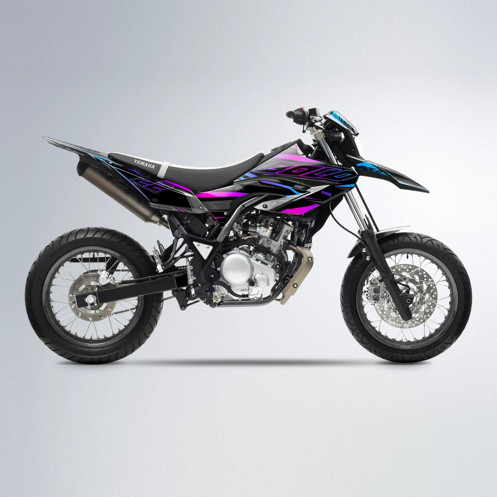 DORTOS Yamaha WR 125X supermoto graphics kit in Blue Purple Fade