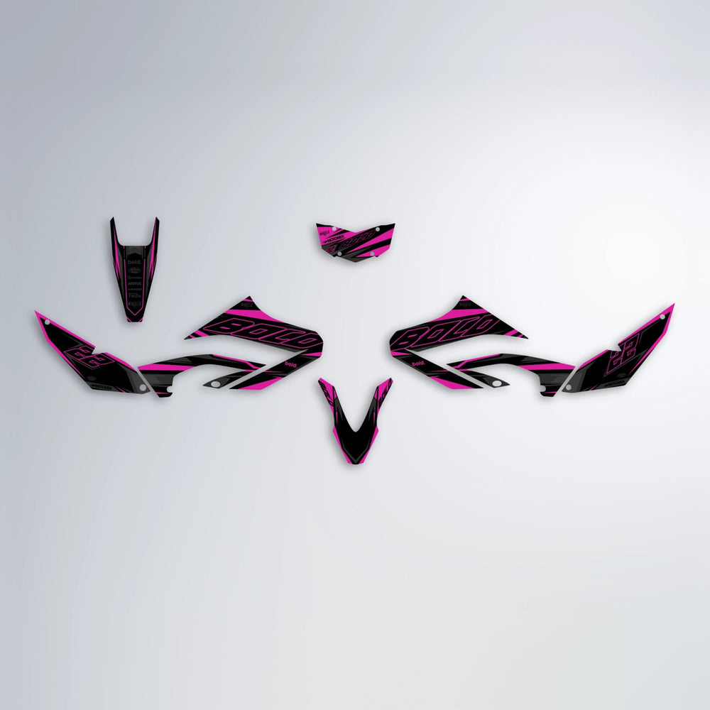 DORTOS Yamaha WR 125X graphics kit parts layout in Pink