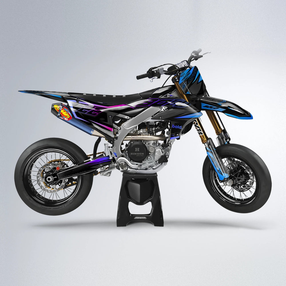 DORTOS Yamaha YZF SM supermoto graphics kit in Blue Purple Fade