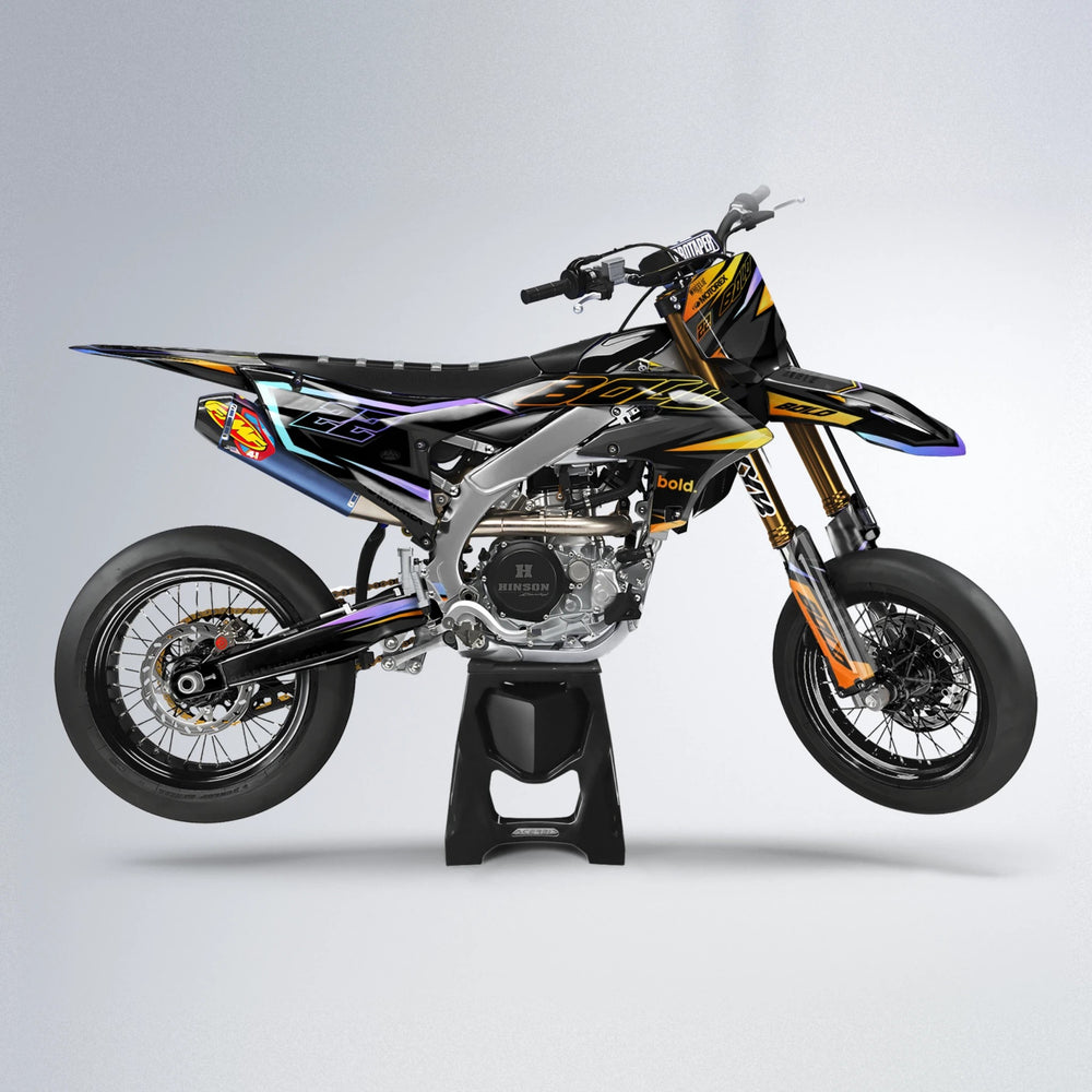 DORTOS Yamaha YZF SM supermoto graphics kit in Orange & Yellow