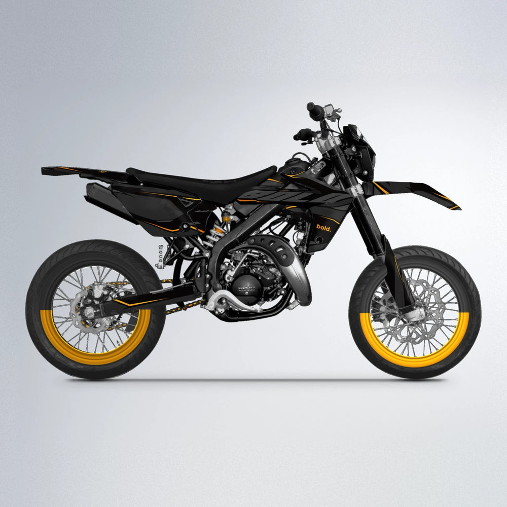 DRIFT Rieju MRT supermoto graphics kit in Orange & Yellow