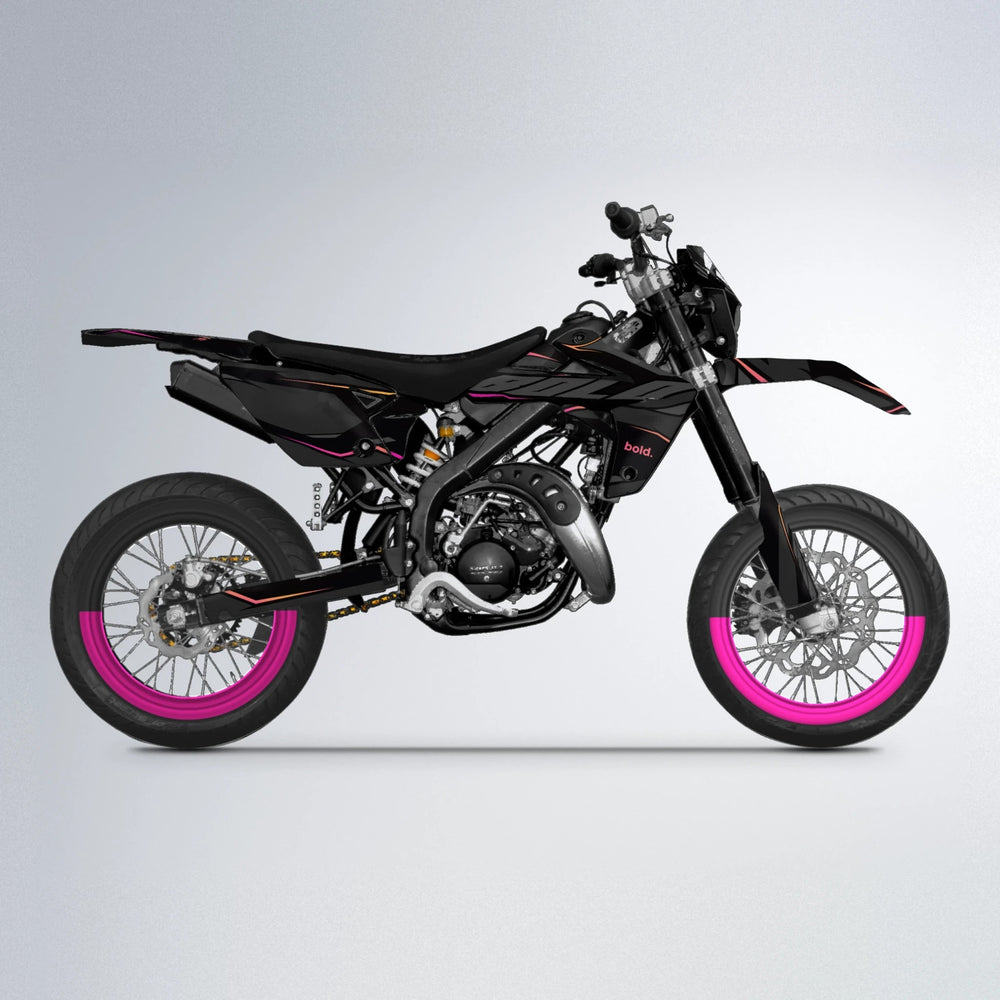 DRIFT Rieju MRT supermoto graphics kit in Pink & Yellow