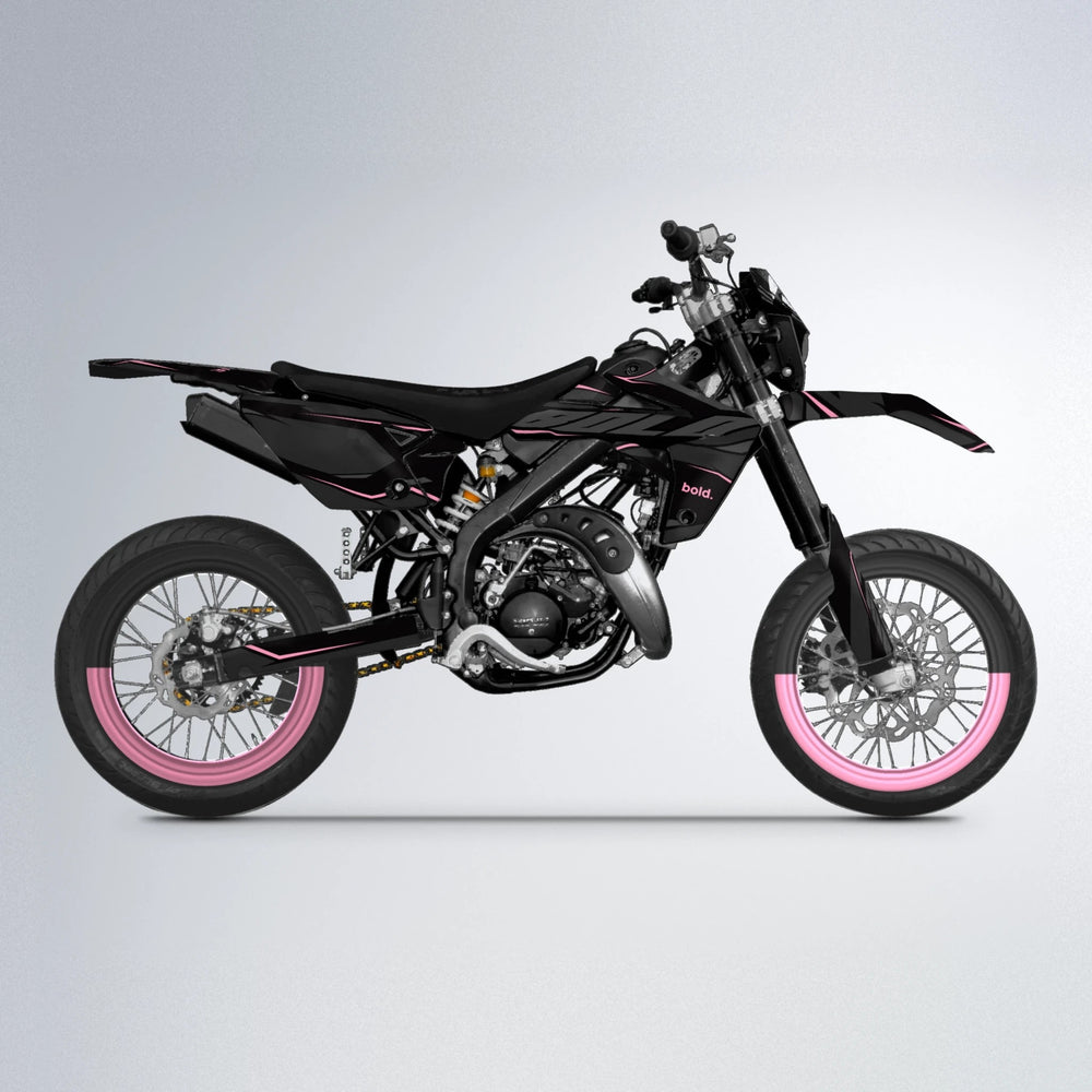 DRIFT Rieju MRT supermoto graphics kit in Sakura Pink