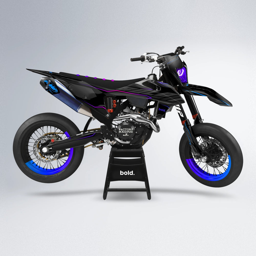 DRIFT supermoto graphics kit in Blue Purple Fade