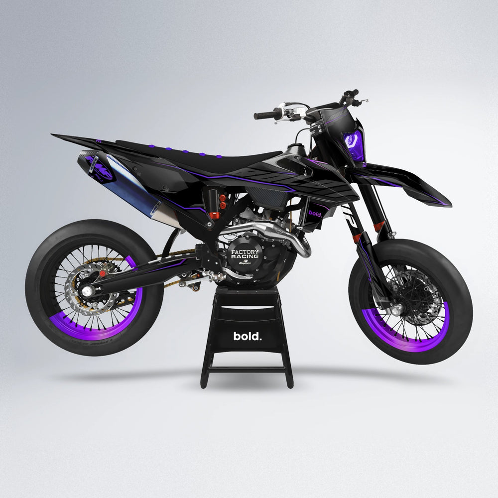 DRIFT supermoto graphics kit in Purple Chrome
